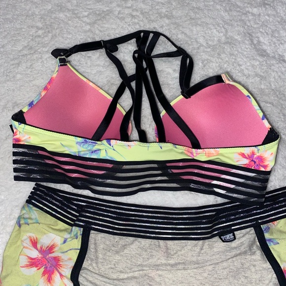 Pink Strappy Back Push Up Bra and BoyShort Set - Picture 5 of 5